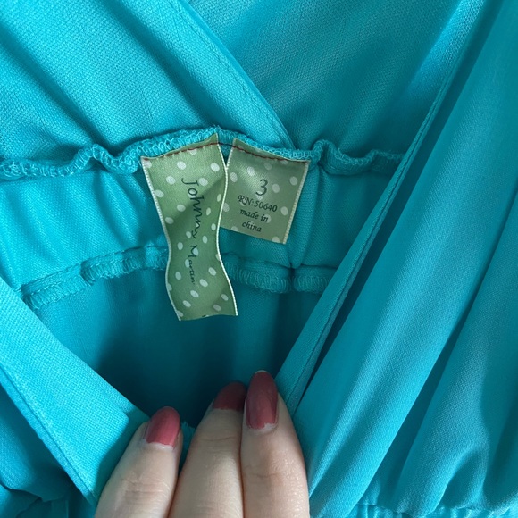 Blue Empire Waist Dress with Lace Detail - Picture 3 of 6